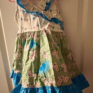 Eleanor Rose 2T Miley Dress Blue Bird Sleeveless Ruffle Spring Summer